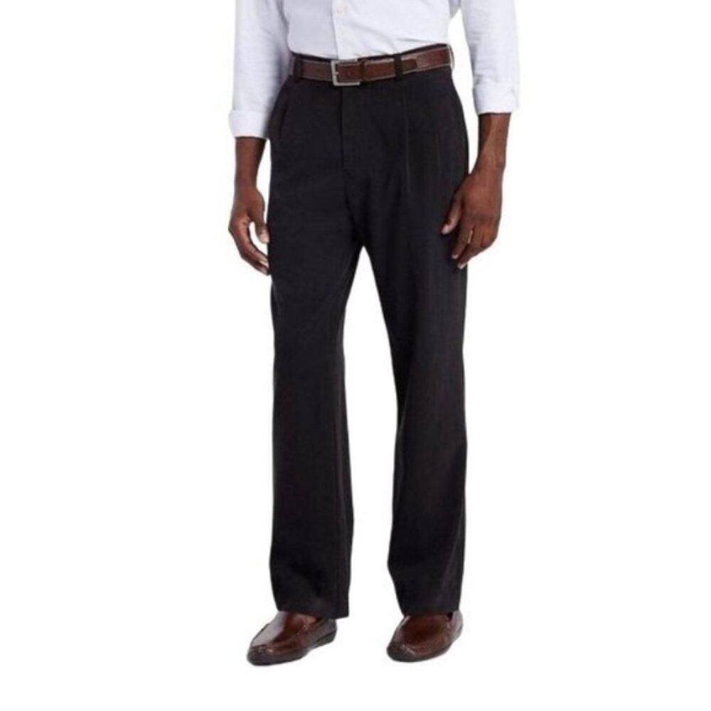 Tommy Bahama NWT “Flying Fishbone” Silk Pants Silk – Black - 33